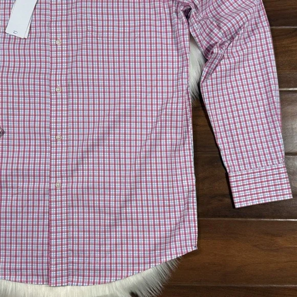 Southern Tide Men's Size Small Charleston Board Creek Pink Plaid Sport Shirt